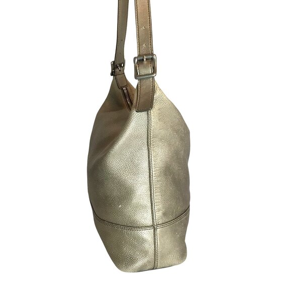Fossil Gold Leather Hobo Womens Shoulder Bag - Picture 3 of 12